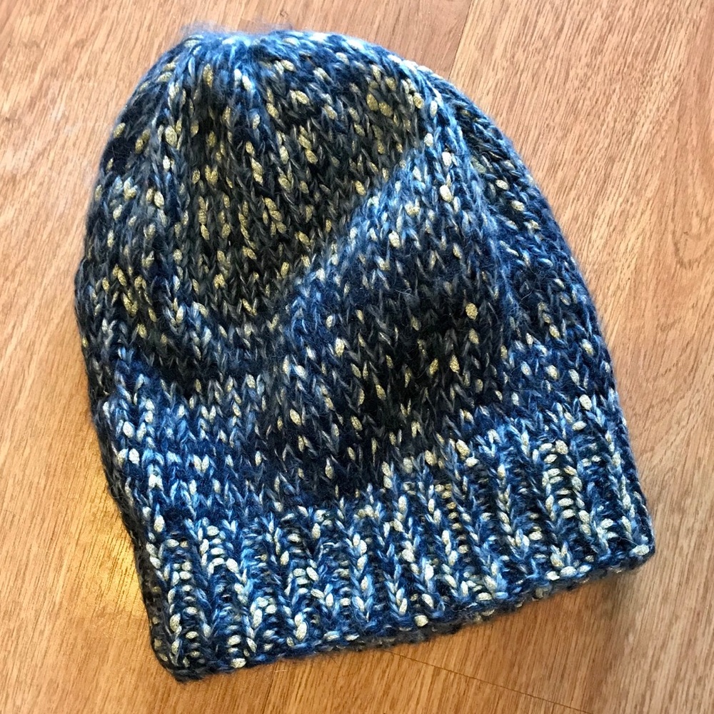 Blue and Gold Guess Stocking Cap